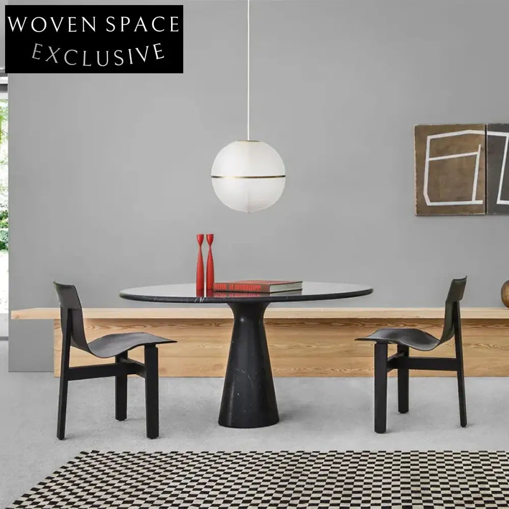 Minimalist Round Travertine Marble Home Dining Table