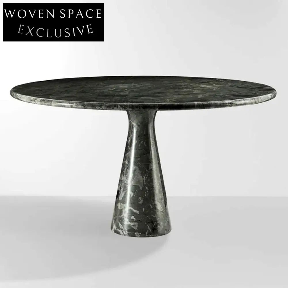 Minimalist Round Travertine Marble Home Dining Table