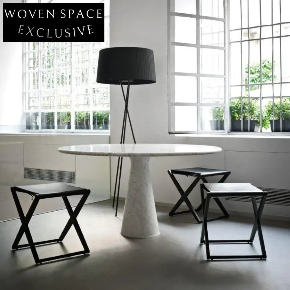 Minimalist Round Travertine Marble Home Dining Table