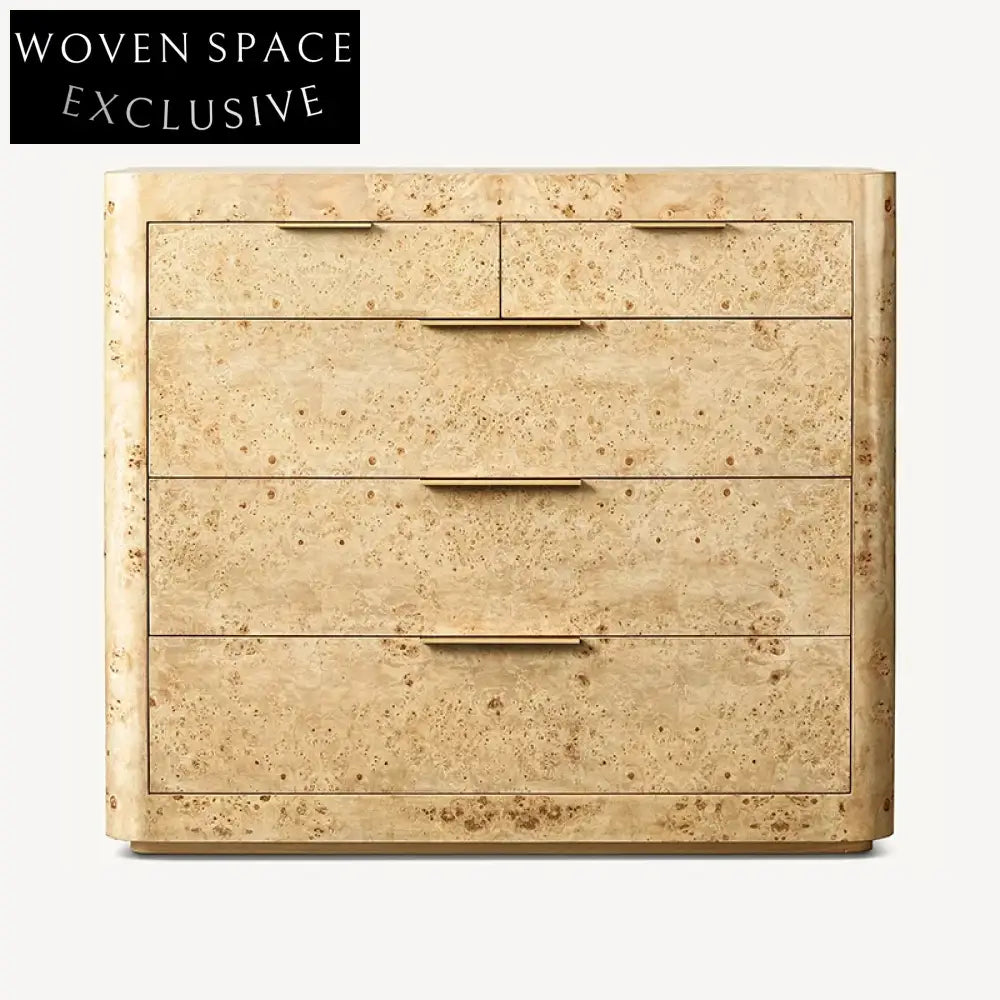 Minimalist Shiny Wooden 5-Drawer Storage Cabinet for Modern Living Spaces