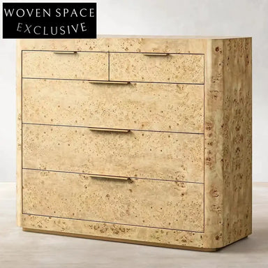 Minimalist Shiny Wooden 5-Drawer Storage Cabinet for Modern Living Spaces