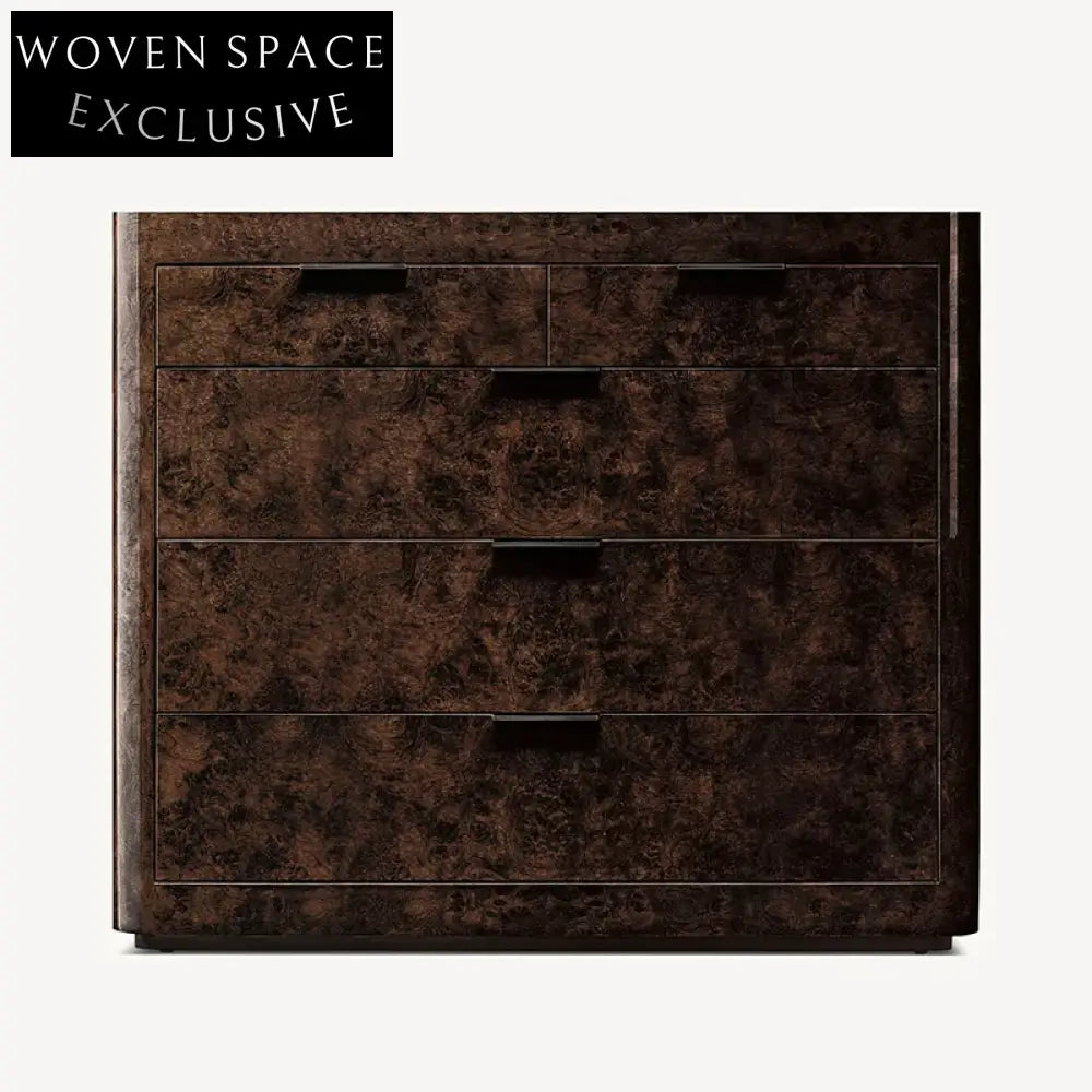 Minimalist Shiny Wooden 5-Drawer Storage Cabinet for Modern Living Spaces