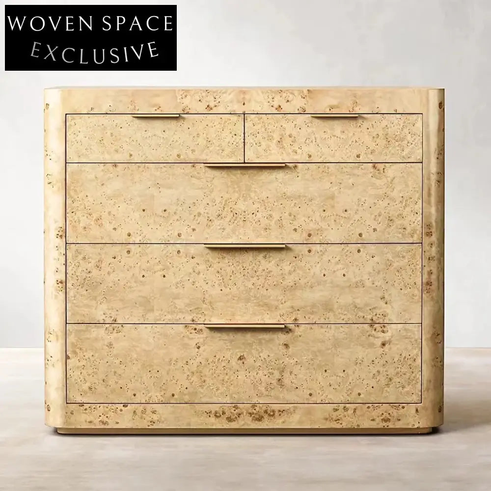 Minimalist Shiny Wooden 5-Drawer Storage Cabinet for Modern Living Spaces
