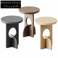 Minimalist Solid Ash Wood Round Coffee Table for Sofa Side, Light Luxury Design