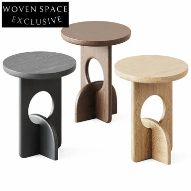 Minimalist Solid Ash Wood Round Coffee Table for Sofa Side, Light Luxury Design