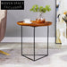 Minimalist Solid Oak Wood Top Modern Side Table with Metal Base Coffee Table