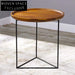 Minimalist Solid Oak Wood Top Modern Side Table with Metal Base Coffee Table