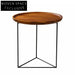 Minimalist Solid Oak Wood Top Modern Side Table with Metal Base Coffee Table