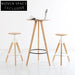 Minimalist Solid Wood Adjustable Height Round Bar Stool and Dining Chair