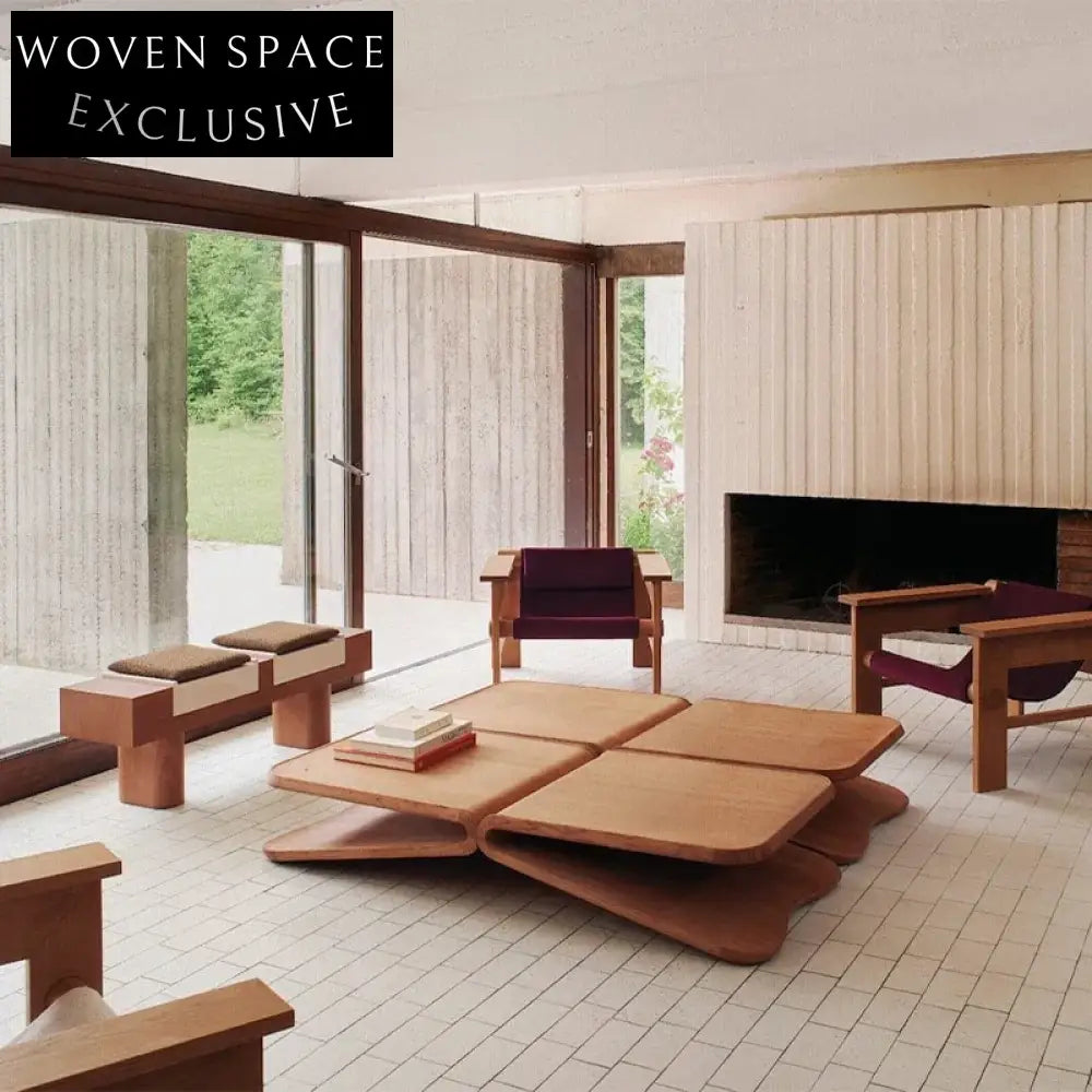 Minimalist Solid Wood Two-Seat Fabric Upholstered Ottoman Bench