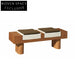 Minimalist Solid Wood Two-Seat Fabric Upholstered Ottoman Bench