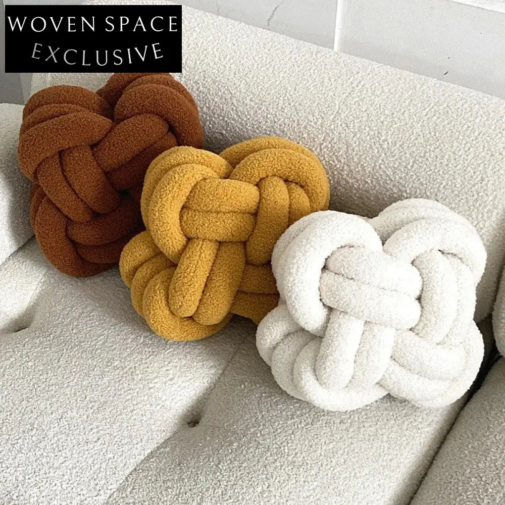 Minimalist Square Knot Pillow Cushion - Cozy Fabric Home Decor Accent