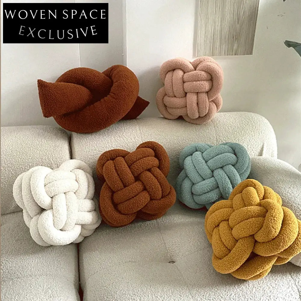 Minimalist Square Knot Pillow Cushion - Cozy Fabric Home Decor Accent