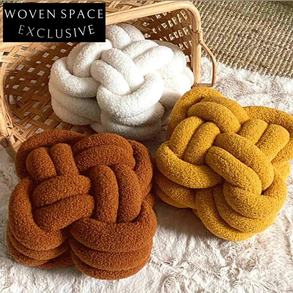 Minimalist Square Knot Pillow Cushion - Cozy Fabric Home Decor Accent