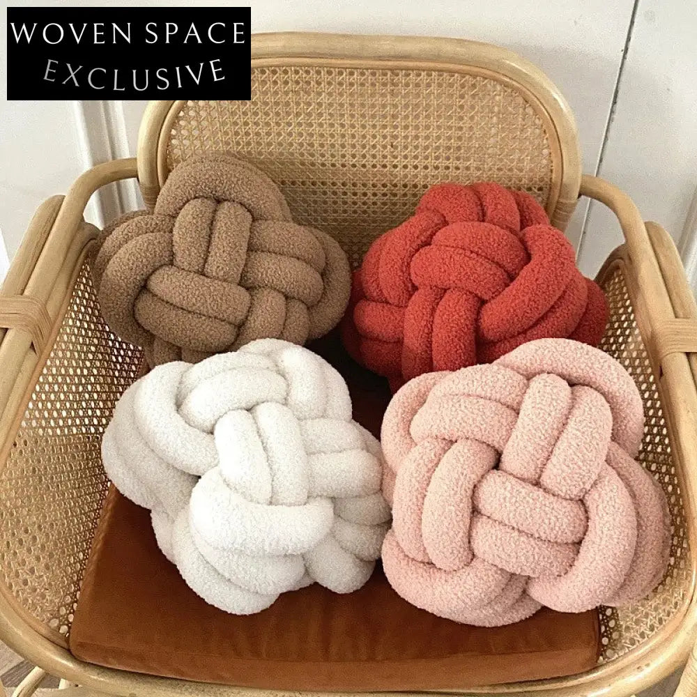 Minimalist Square Knot Pillow Cushion - Cozy Fabric Home Decor Accent