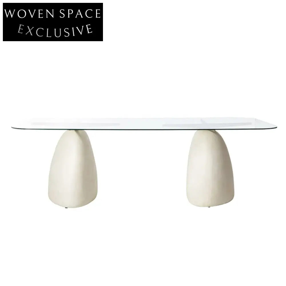 Minimalist Tempered Glass Round or Rectangular Modern Dining Table