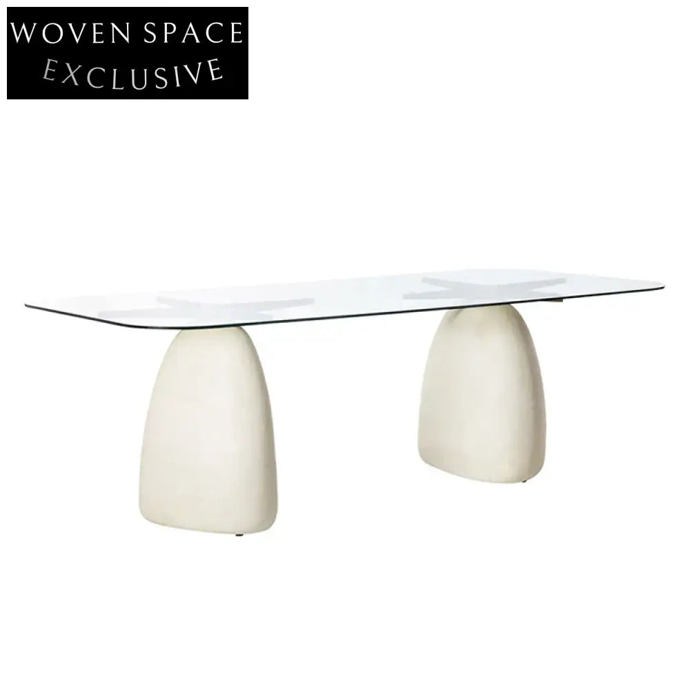 Minimalist Tempered Glass Round or Rectangular Modern Dining Table