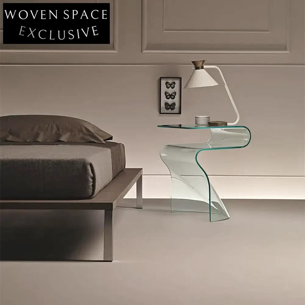 Minimalist Transparent Acrylic Glass Sofa Side Modern Unique Coffee Table