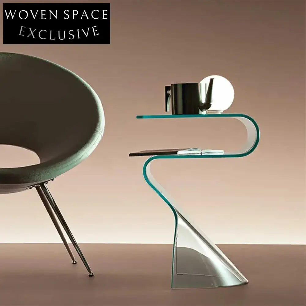 Minimalist Transparent Acrylic Glass Sofa Side Modern Unique Coffee Table