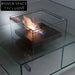 Minimalist Transparent Square Glass Coffee Table Living Room Storage Centerpiece