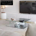 Minimalist Transparent Square Glass Coffee Table Living Room Storage Centerpiece