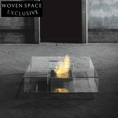 Minimalist Transparent Square Glass Coffee Table Living Room Storage Centerpiece