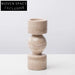 Minimalist Travertine Texture Candle Holder Stand for Modern Home Decor