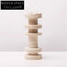 Minimalist Travertine Texture Candle Holder Stand for Modern Home Decor