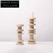 Minimalist Travertine Texture Candle Holder Stand for Modern Home Decor