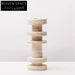 Minimalist Travertine Texture Candle Holder Stand for Modern Home Decor