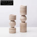 Minimalist Travertine Texture Candle Holder Stand for Modern Home Decor