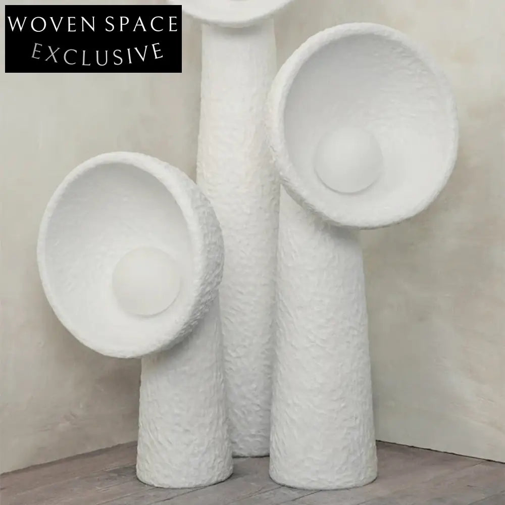 Minimalist Trumpet Shape Tall Floor Lamp with White Glass Shade