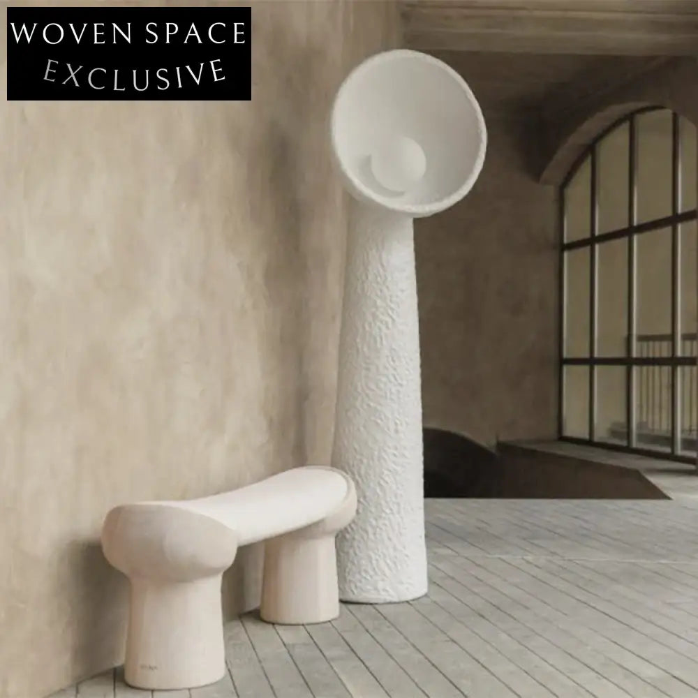 Minimalist Trumpet Shape Tall Floor Lamp with White Glass Shade