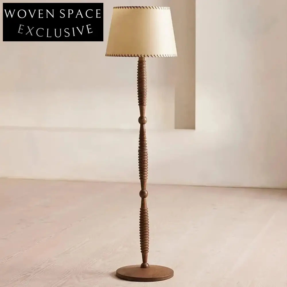 Minimalist Wabi-Sabi Natural Fabric Wood Floor Lamp