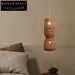 Minimalist Wabi-Sabi Rattan LED Chandelier Pendant Lamp for Dining Room Decor