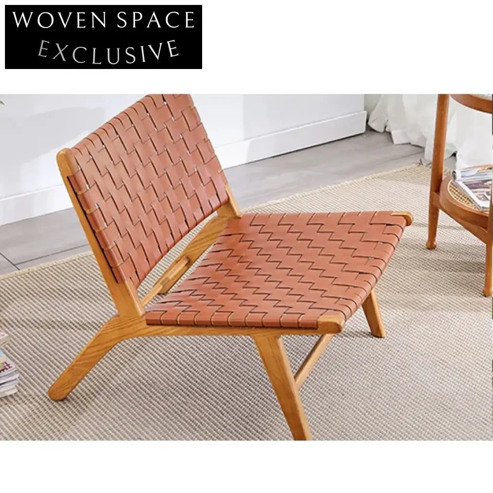 Minimalist Wabi Sabi Solid Ash Wood Indoor Lounge Chair