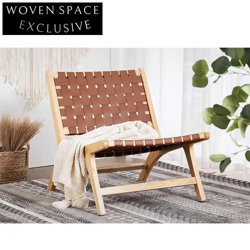 Minimalist Wabi Sabi Solid Ash Wood Indoor Lounge Chair