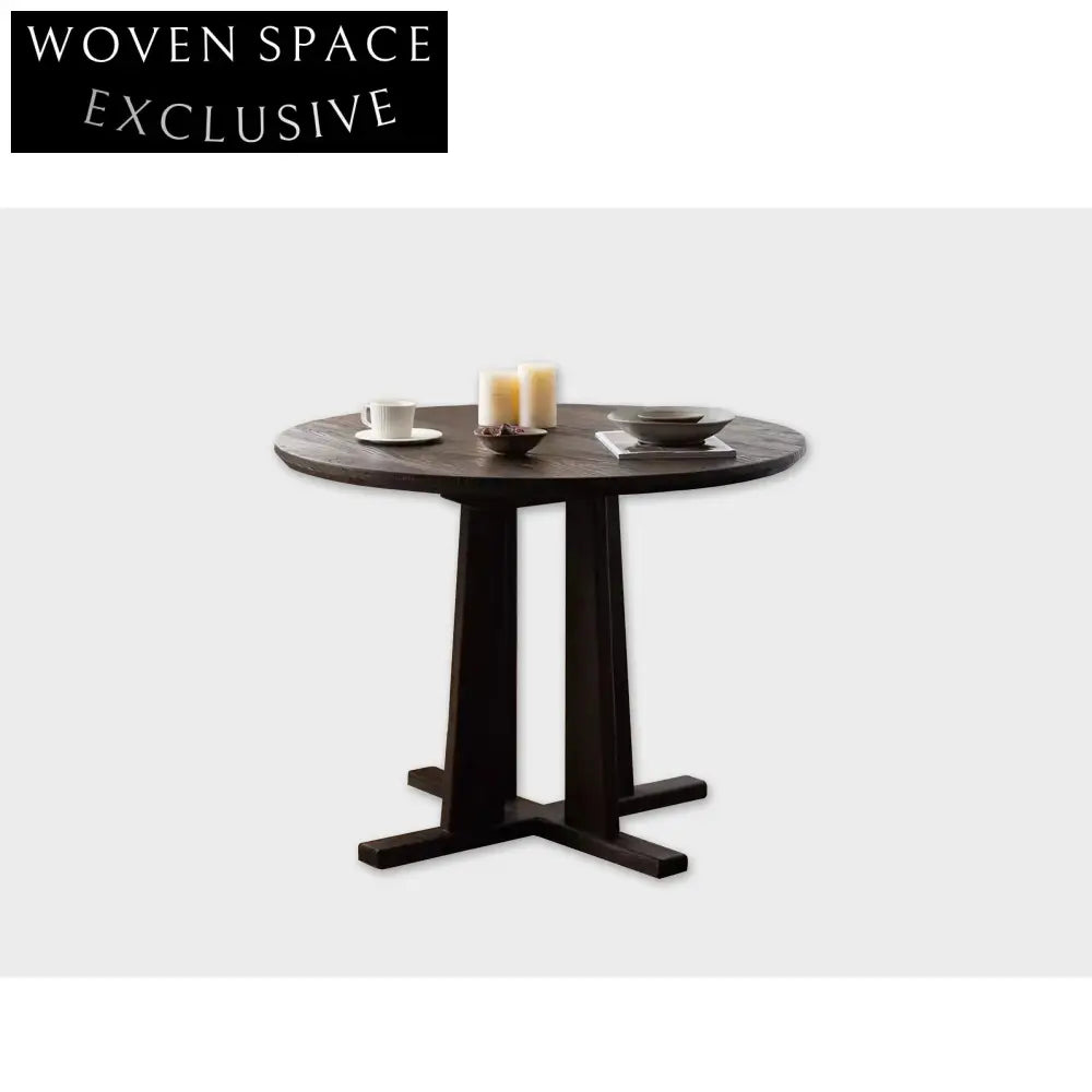 Minimalist Wabi Sabi Solid Wood Contemporary Round Dining Table