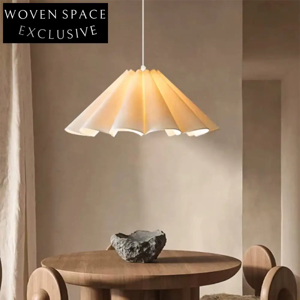 Minimalist Wabisabi Fabric LED Pendant Lamp for Elegant Dining Room Lighting