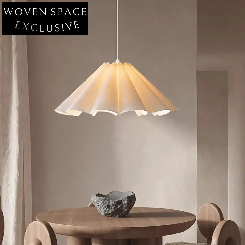 Minimalist Wabisabi Fabric LED Pendant Lamp for Elegant Dining Room Lighting