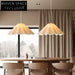 Minimalist Wabisabi Fabric LED Pendant Lamp for Elegant Dining Room Lighting