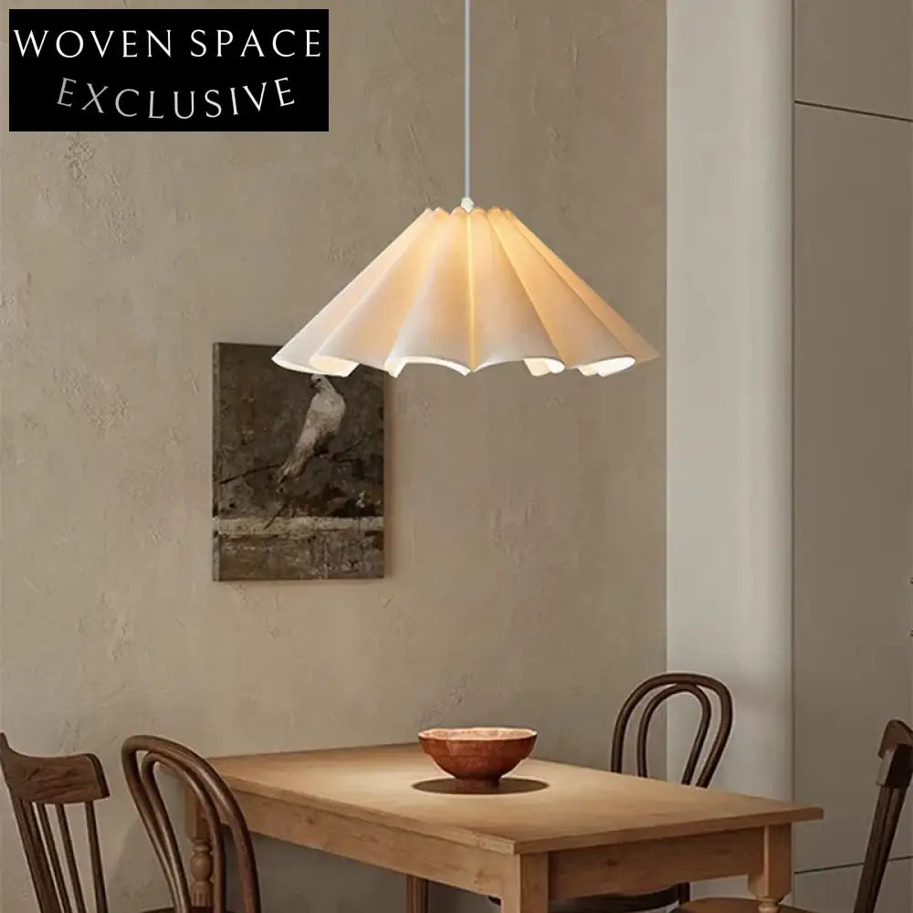 Minimalist Wabisabi Fabric LED Pendant Lamp for Elegant Dining Room Lighting