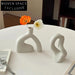 Minimalist White Ceramics Flower Vase for Modern Home Decor Design