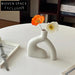 Minimalist White Ceramics Flower Vase for Modern Home Decor Design