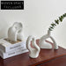 Minimalist White Ceramics Flower Vase for Modern Home Decor Design