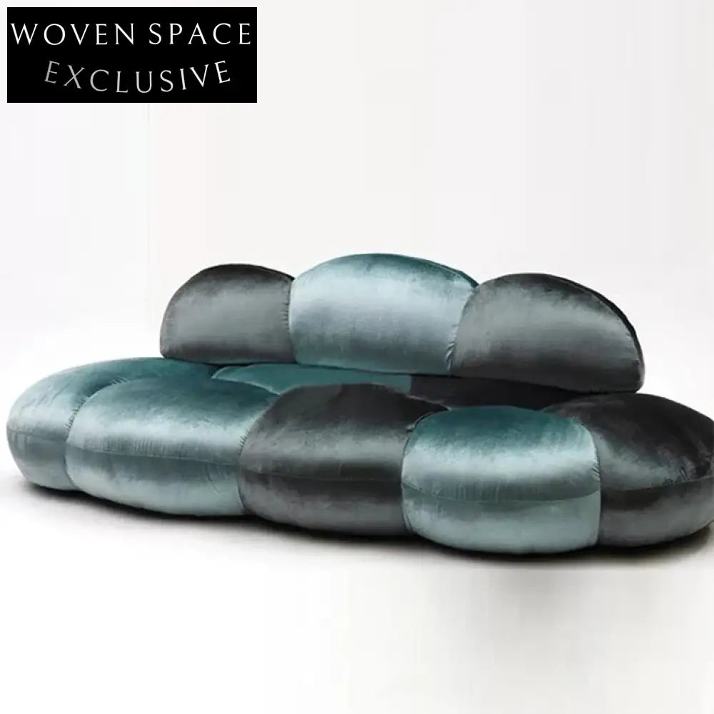 Minimalist White Fabric Chesterfield Floor Sofa for Small Living Spaces