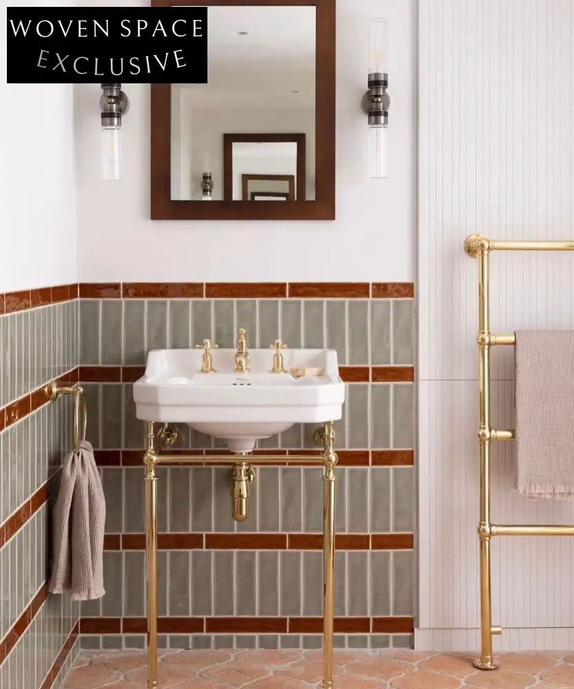 Modena Dietao Basin Pure Copper Floor Bracket Zirconium gold large three-hole