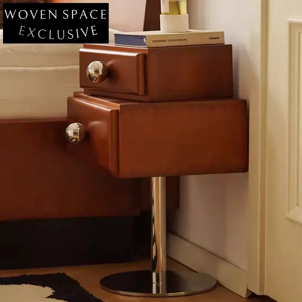 Modern 2-Drawer Night Stand with Durable Metal Legs, Contemporary Bedside Table