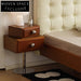 Modern 2-Drawer Night Stand with Durable Metal Legs, Contemporary Bedside Table