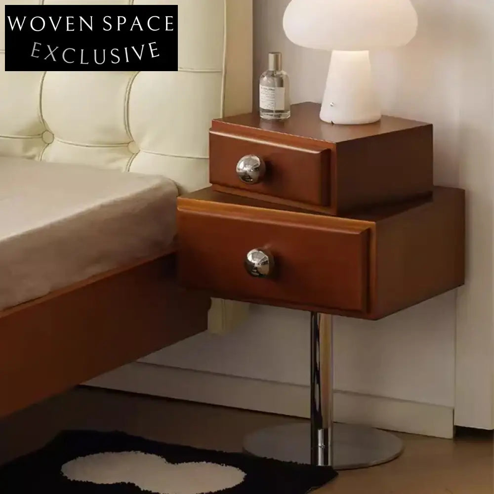 Modern 2-Drawer Night Stand with Durable Metal Legs, Contemporary Bedside Table